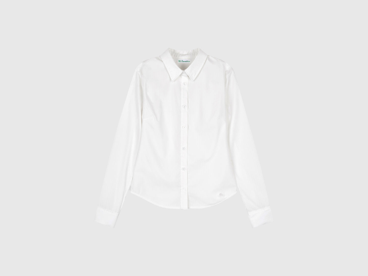 Fitted shirt in viscose blend da donna bianco | Benetton Outlet