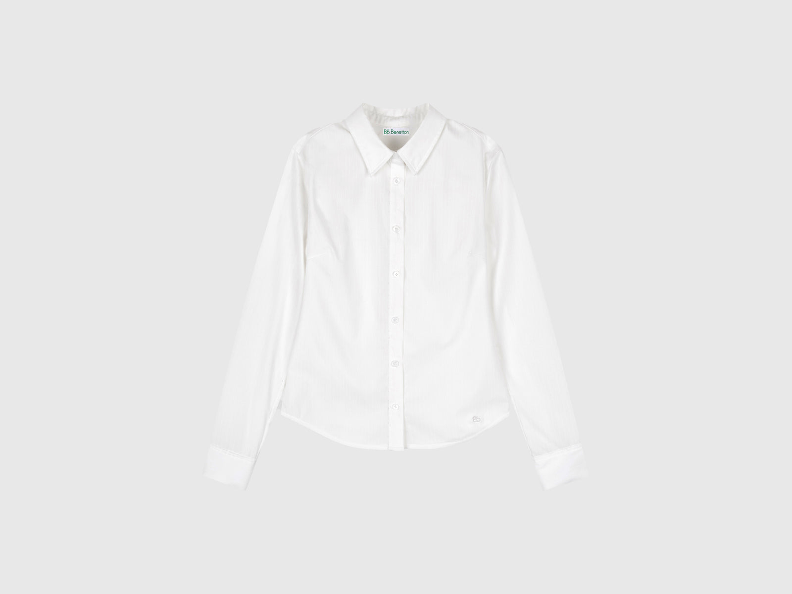 Fitted shirt in viscose blend da donna bianco | Benetton Outlet