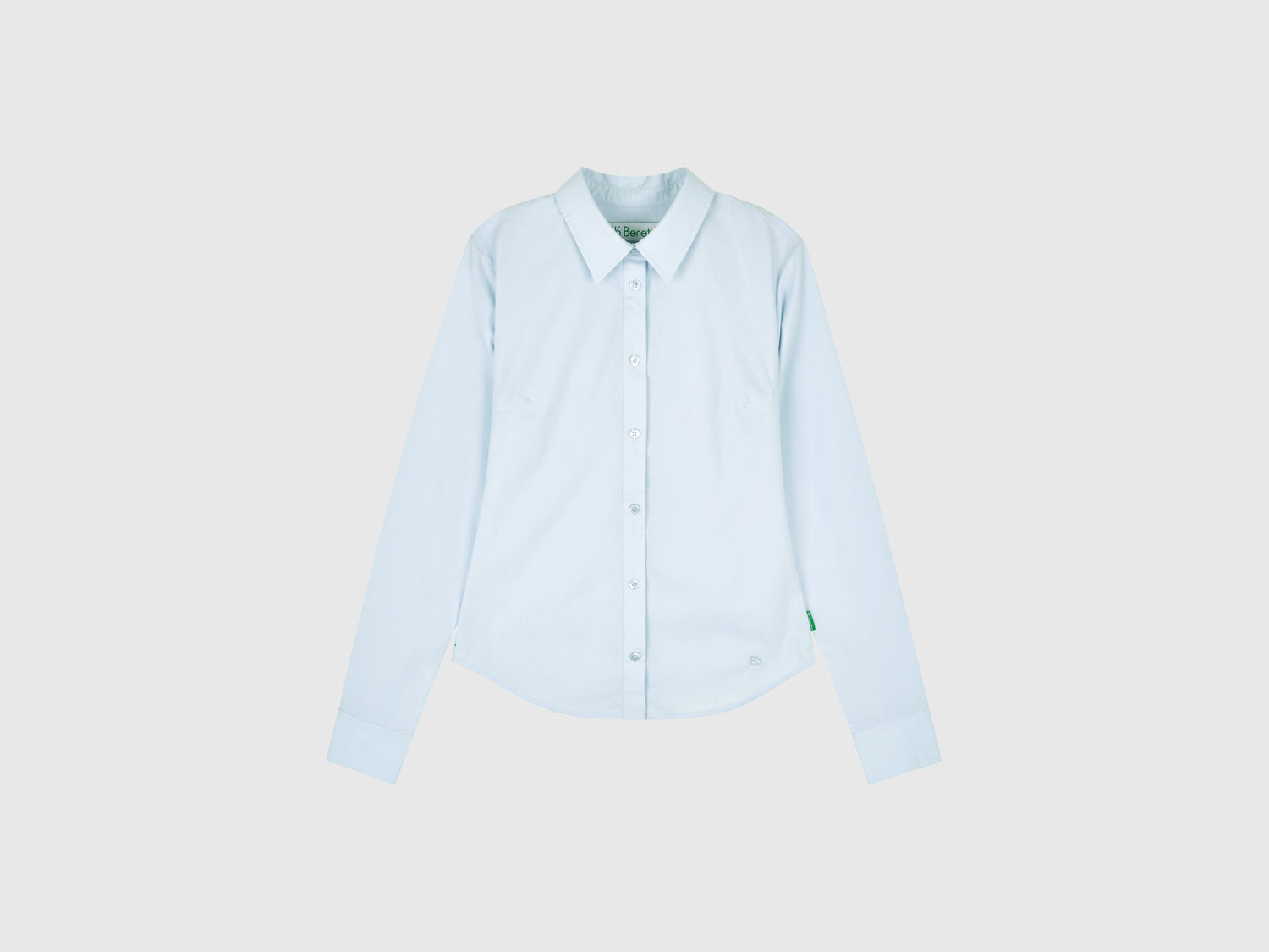 Camicia sciancrata in misto viscosa da donna celeste | Benetton Outlet