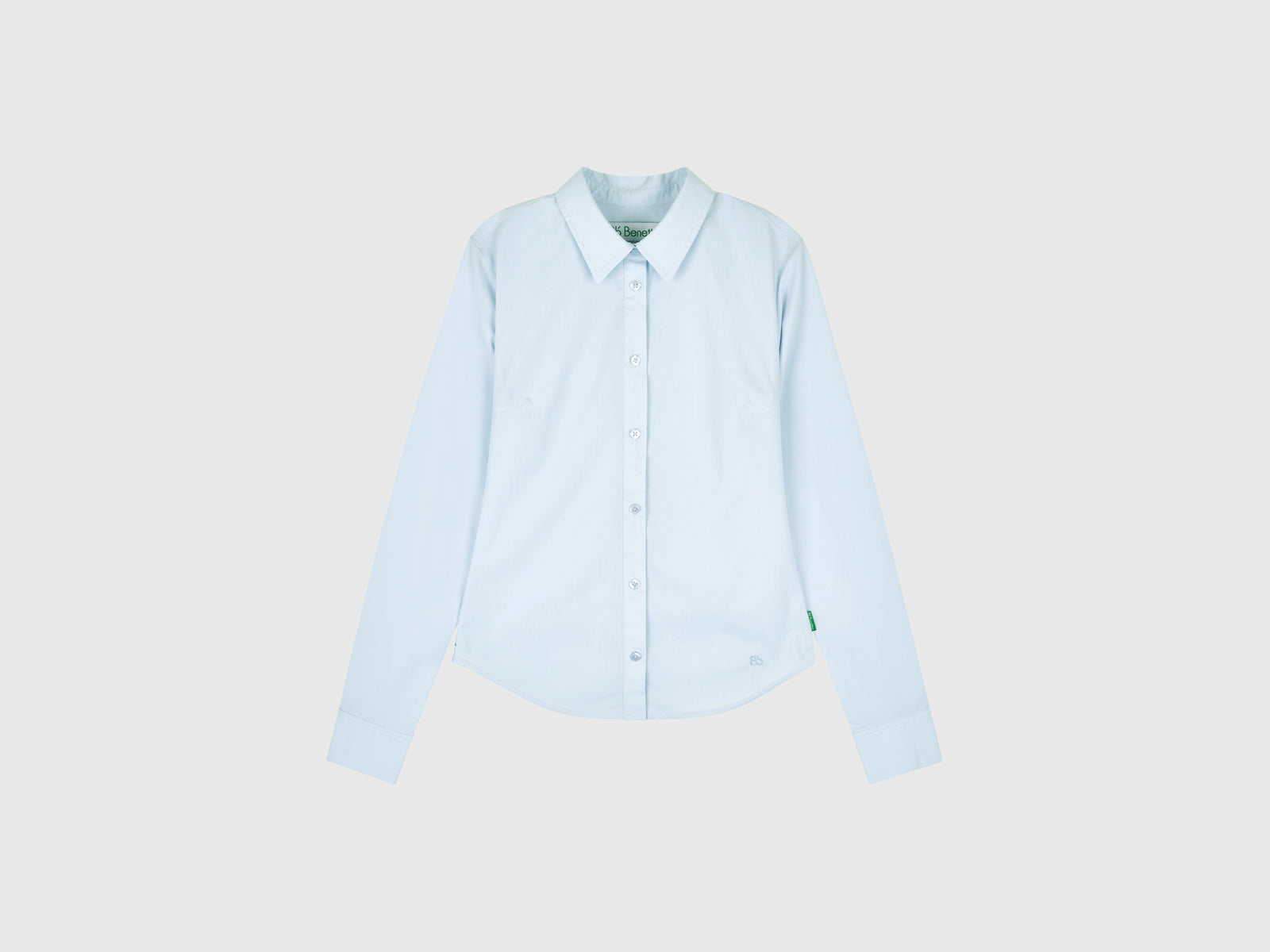 Camicia sciancrata in misto viscosa da donna celeste | Benetton Outlet