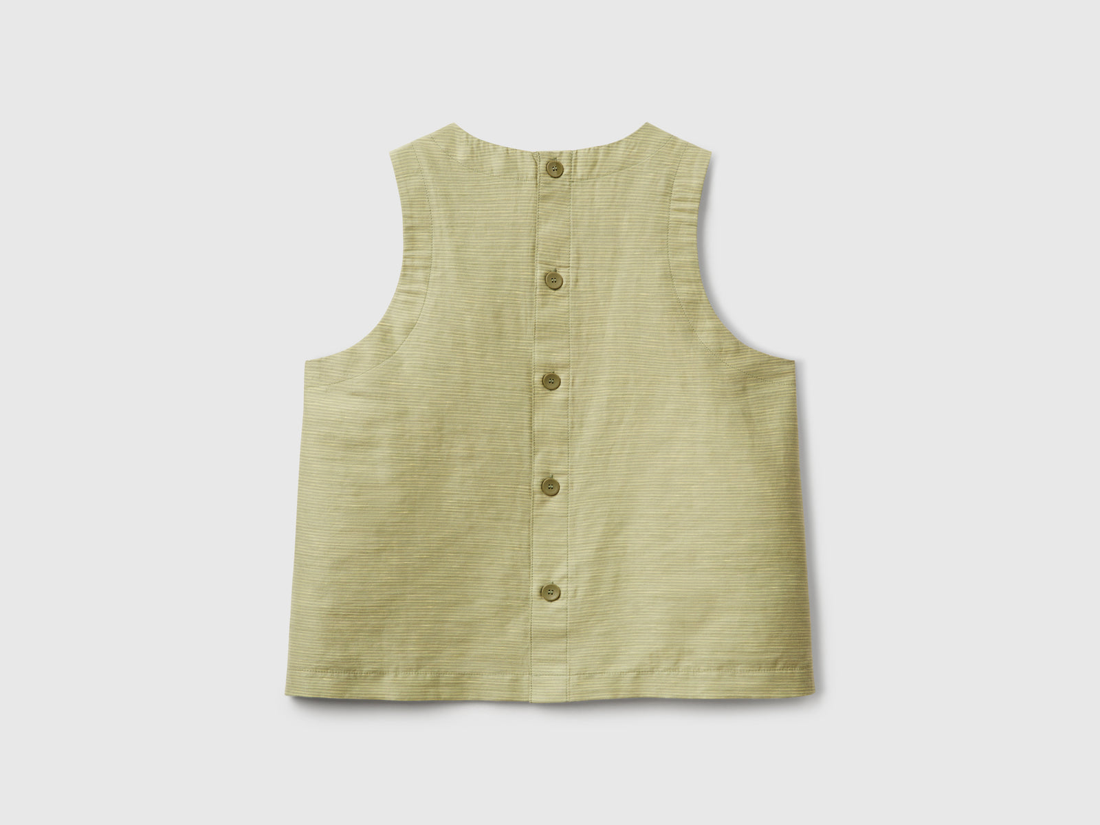 Striped linen blend blouse da donna verde oliva 2 | Benetton Outlet