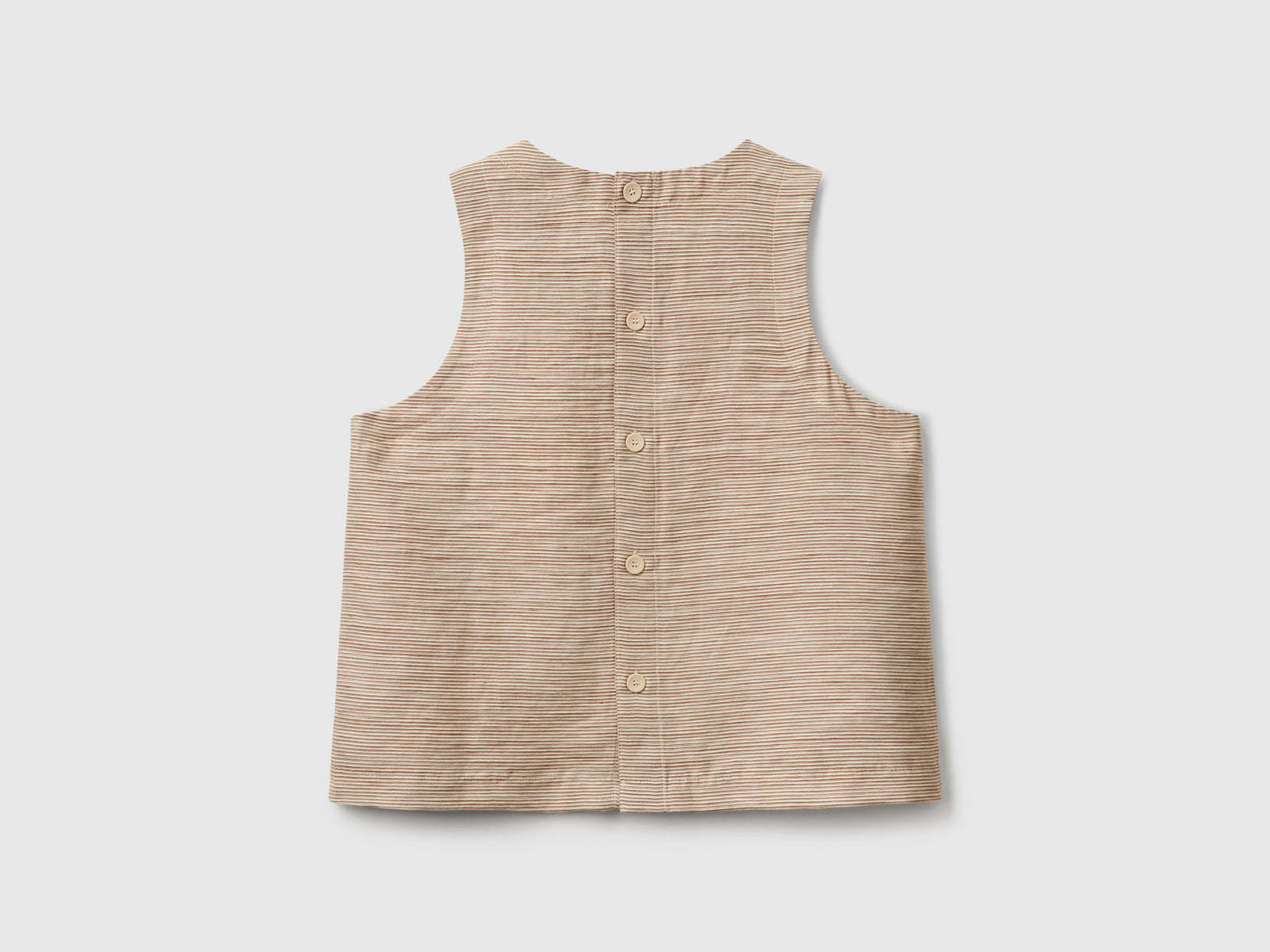 Blusa a righe in misto lino da donna marrone 2 | Benetton Outlet