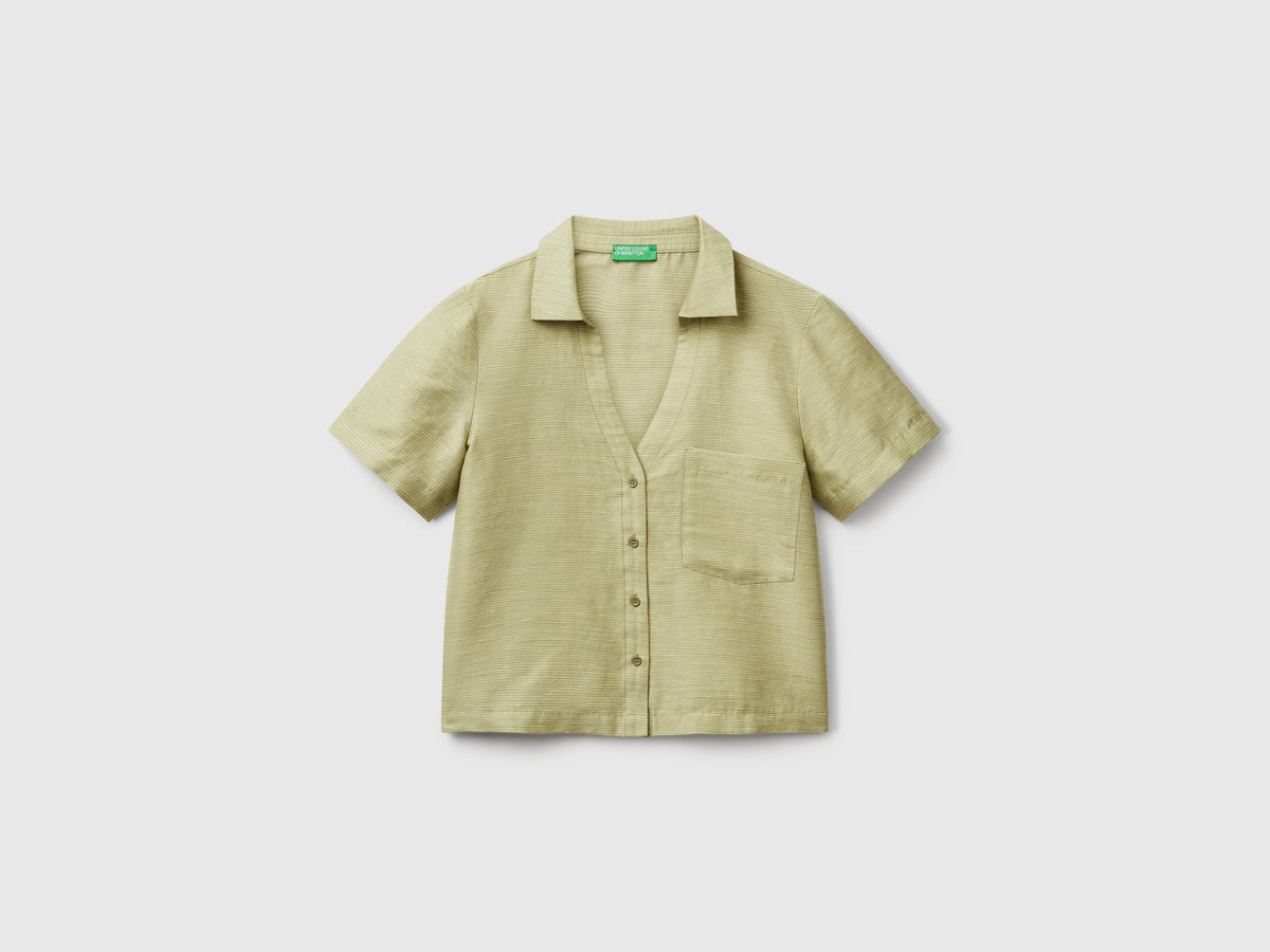 Striped linen blend shirt