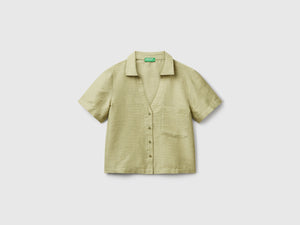 Striped linen blend shirt
