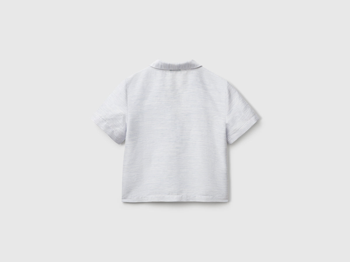 Striped linen blend shirt