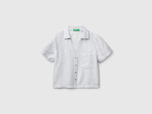 Striped linen blend shirt