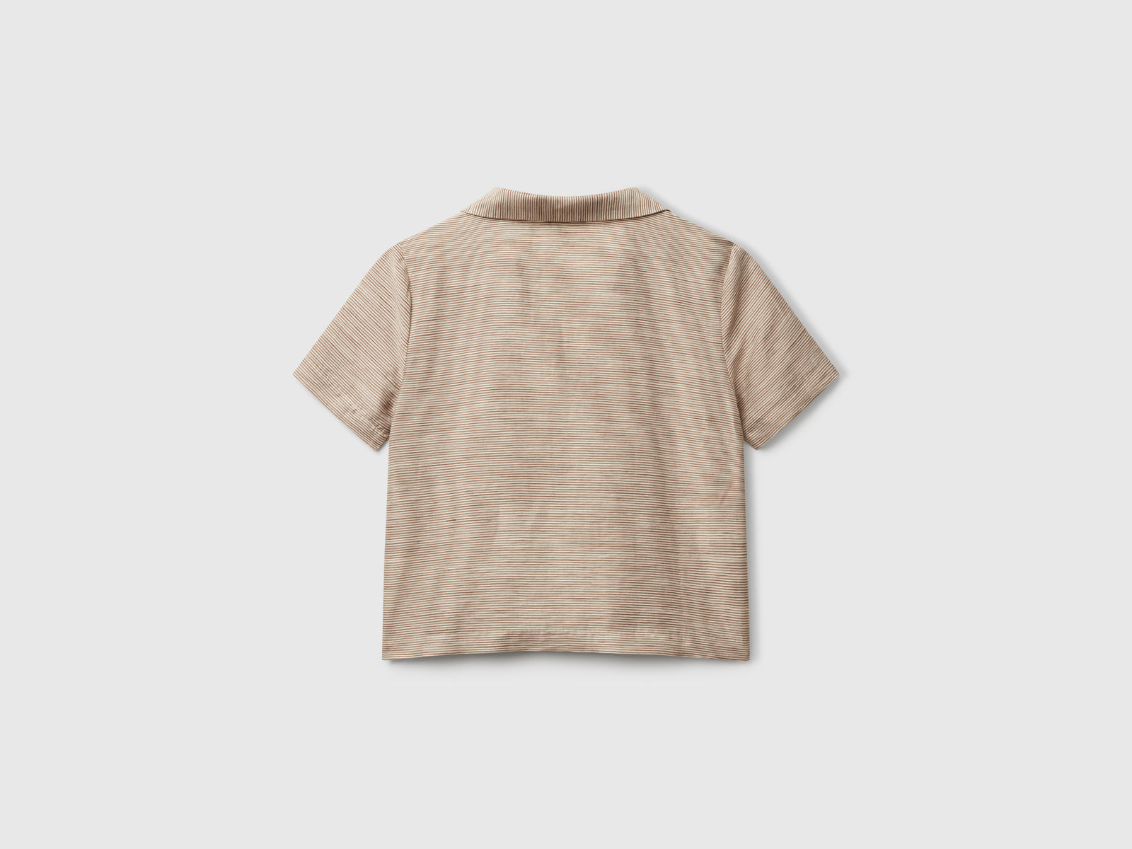Camicia a righe in misto lino da donna marrone 2 | Benetton Outlet