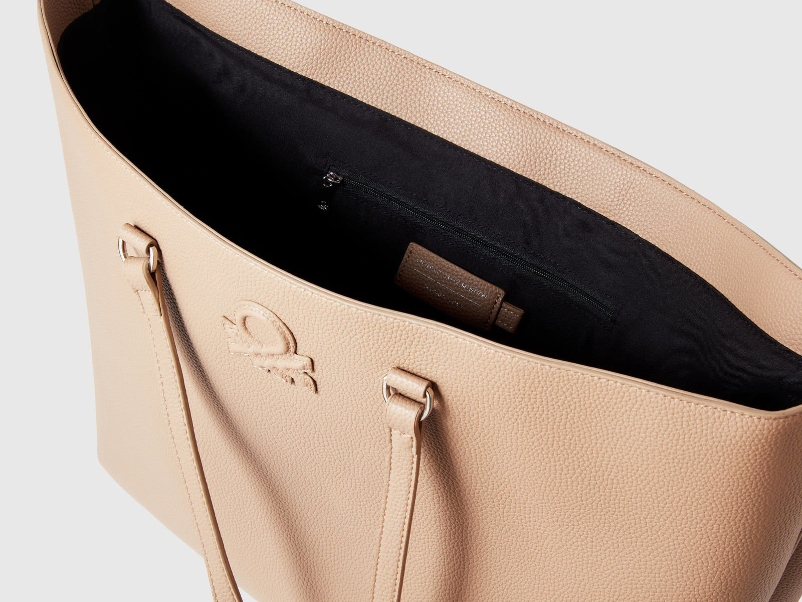 Tote Bag in tessuto spalmato da donna beige 3 | Benetton Outlet