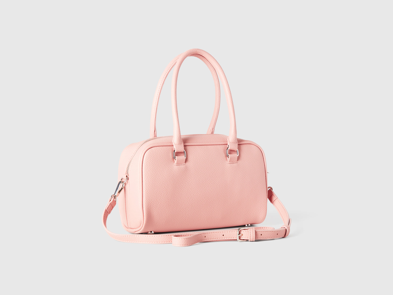 Borsa a mano in tessuto spalmato da donna rosa 2 | Benetton Outlet