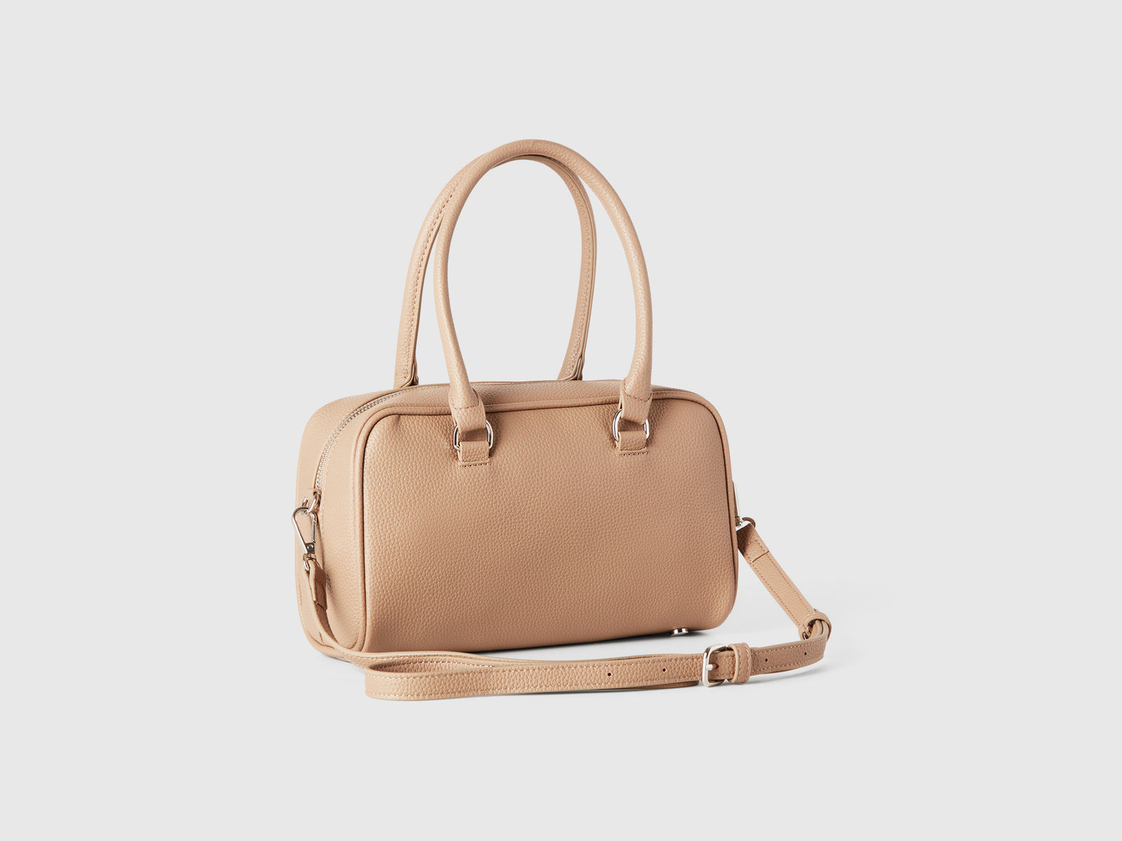 Borsa a mano in tessuto spalmato da donna beige 2 | Benetton Outlet