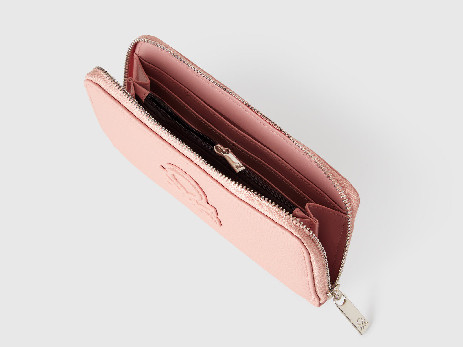 Portafoglio grande con zip da donna rosa 3 | Benetton Outlet