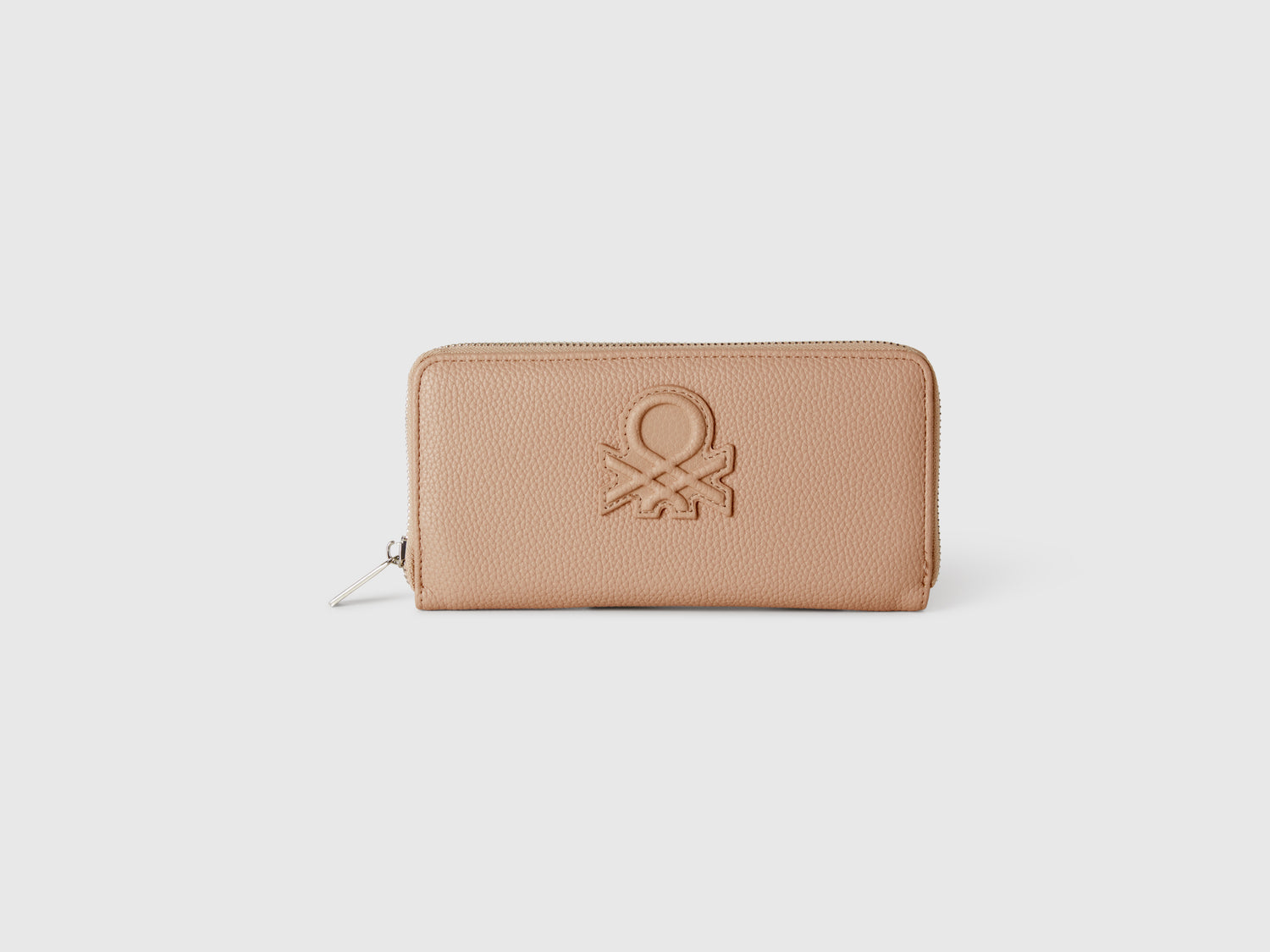 Portafoglio grande con zip da donna beige | Benetton Outlet