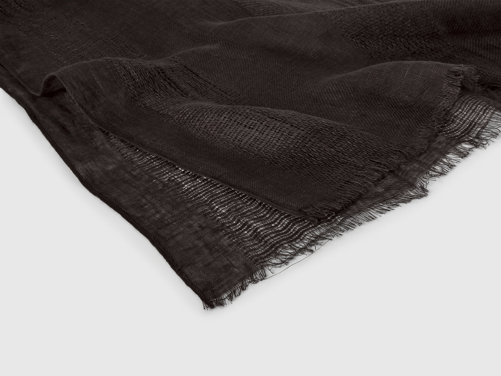 Sciarpa leggera in puro lino da donna nero 2 | Benetton Outlet