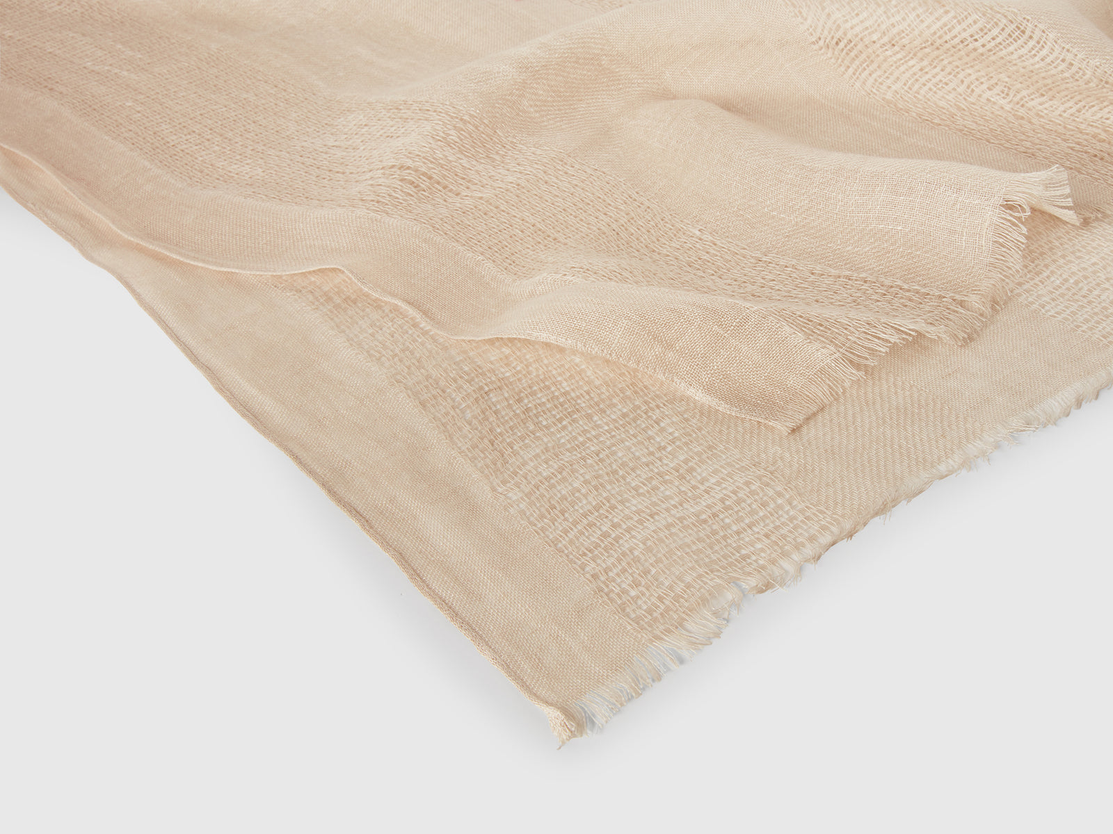 Lightweight pure linen scarf da donna beige 2 | Benetton Outlet