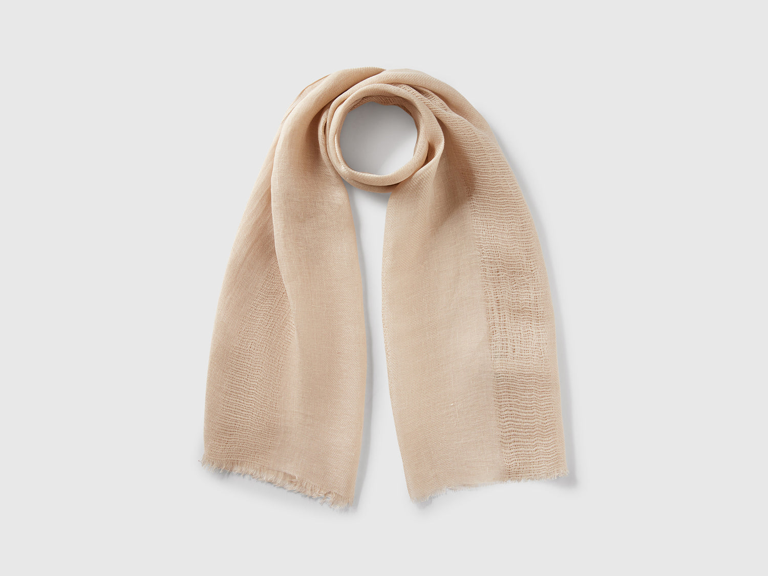 Lightweight pure linen scarf da donna beige | Benetton Outlet