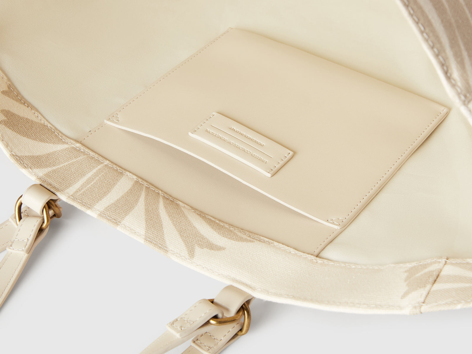 Tote bag con stampa fiori da donna bianco panna 3 | Benetton Outlet