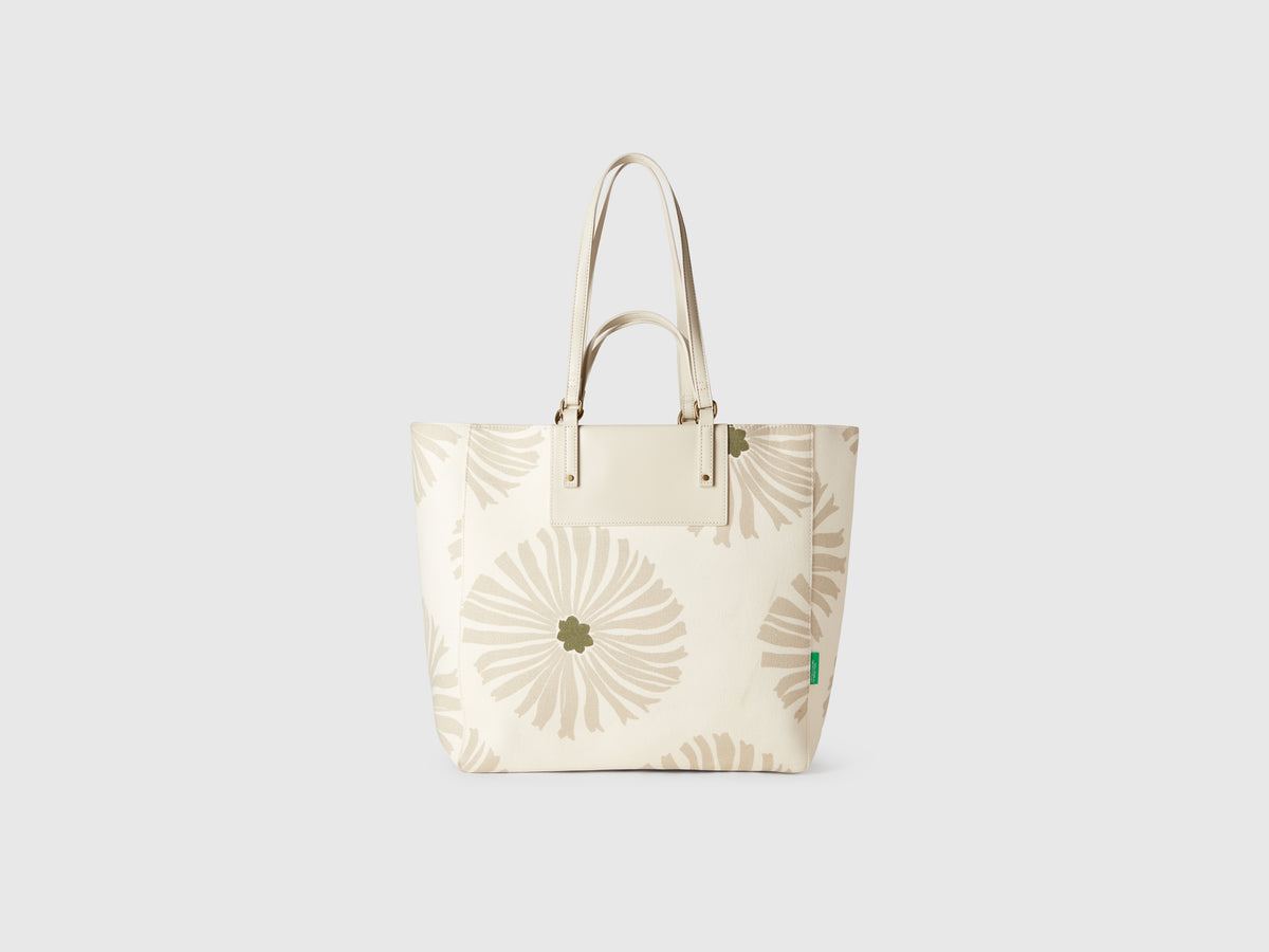 Tote bag con stampa fiori