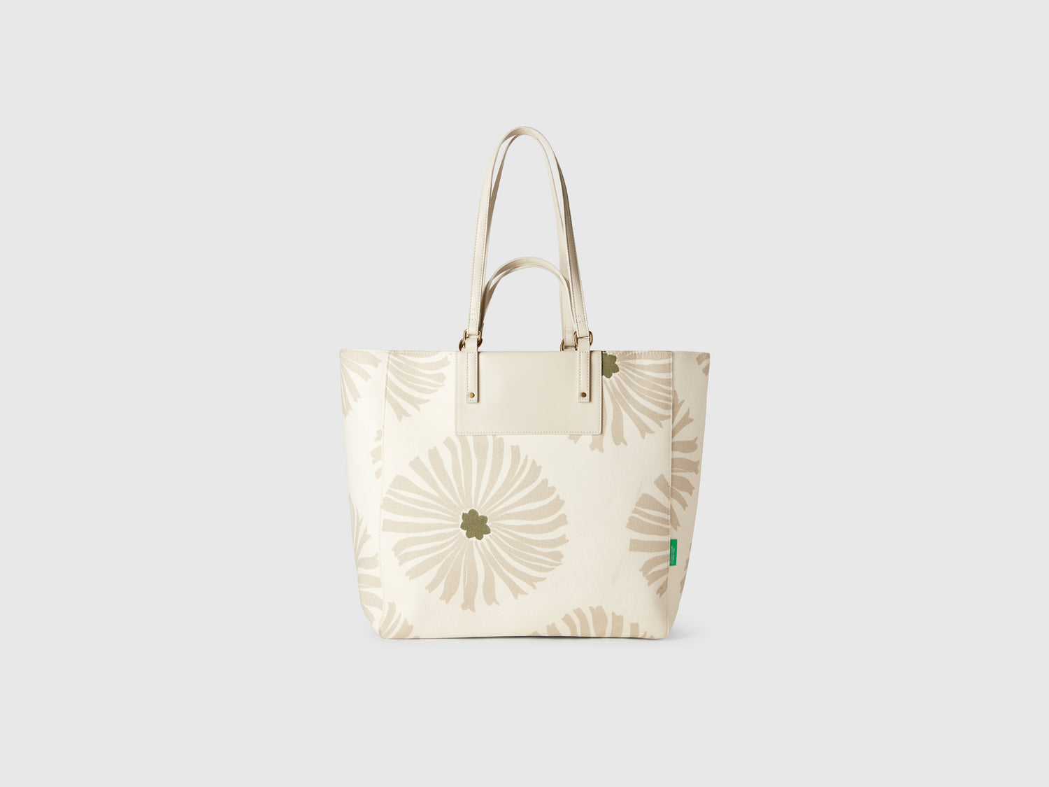 Tote bag with flower print da donna bianco panna | Benetton Outlet