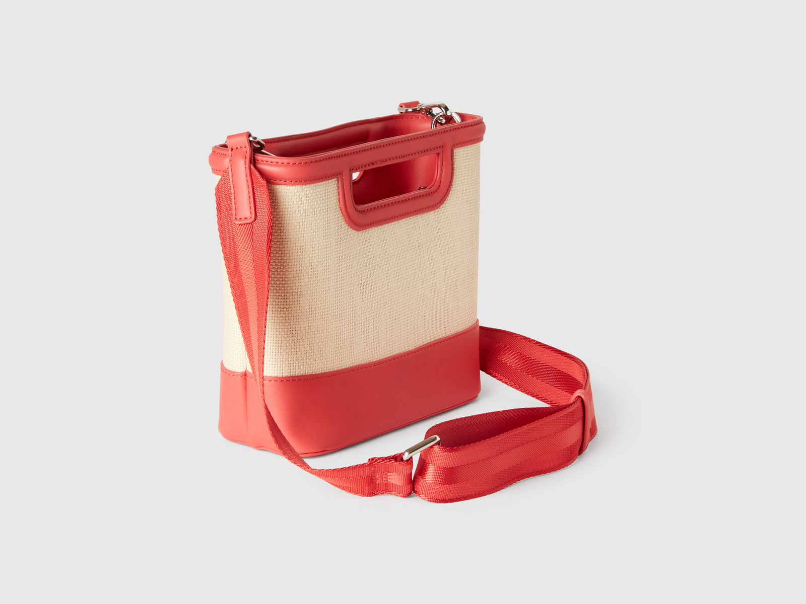 Tote bag media in rafia da donna rosso mattone 2 | Benetton Outlet