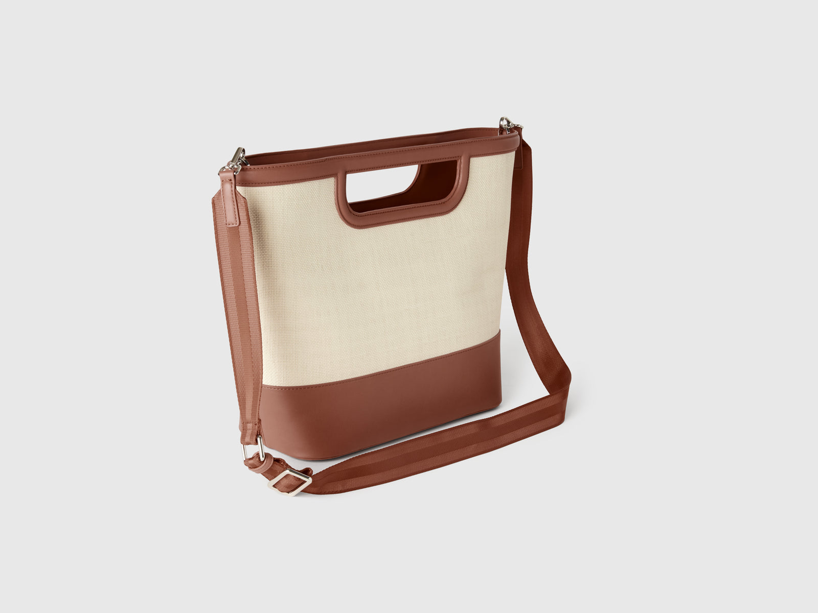 Tote bag grande in rafia da donna marrone 2 | Benetton Outlet