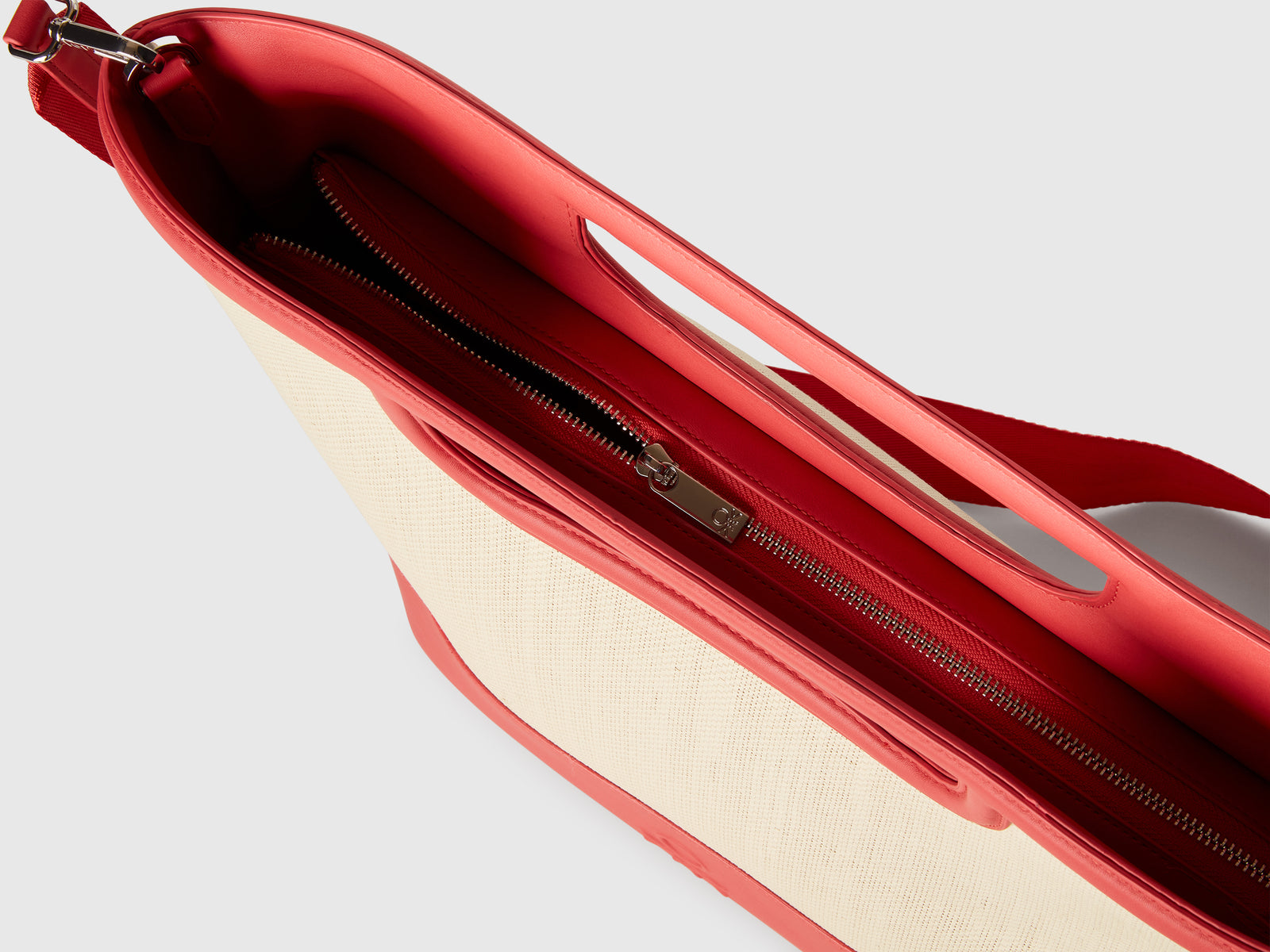 Tote bag grande in rafia da donna rosso mattone 3 | Benetton Outlet