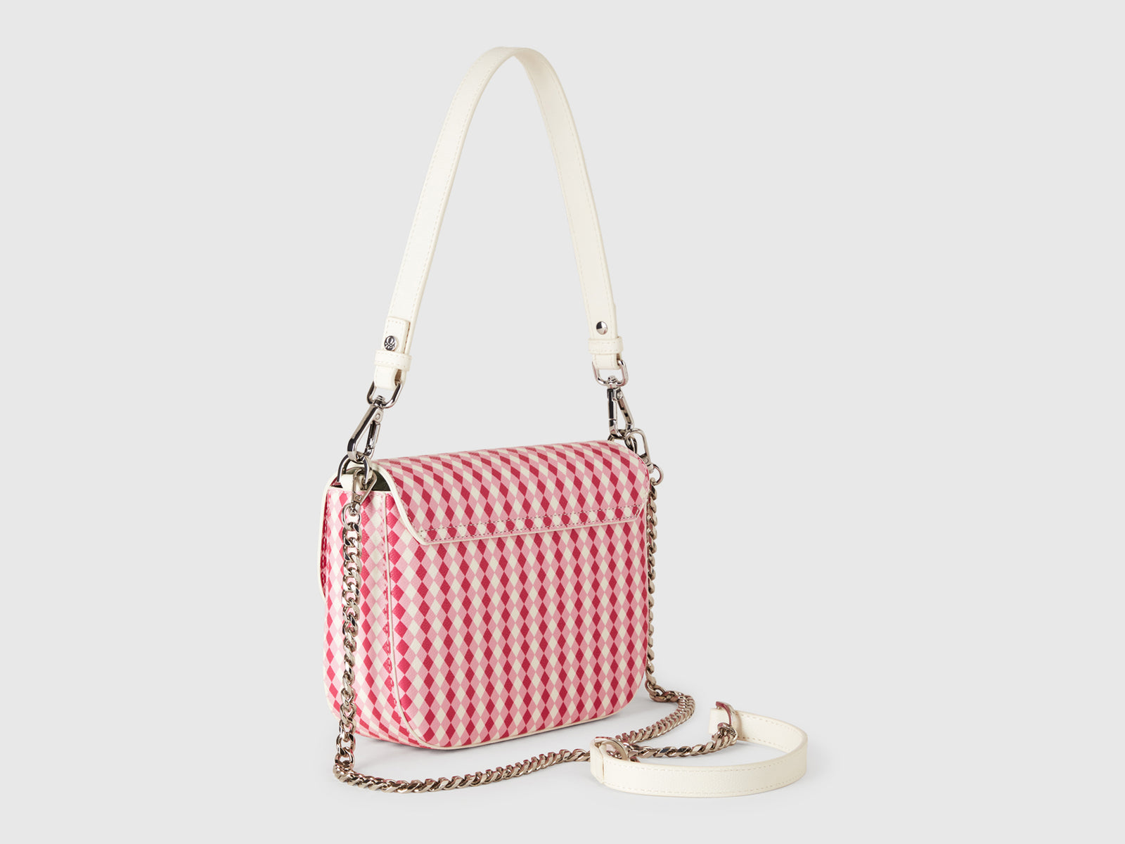 Coated fabric bag with diamond print da donna multi-color 2 | Benetton Outlet