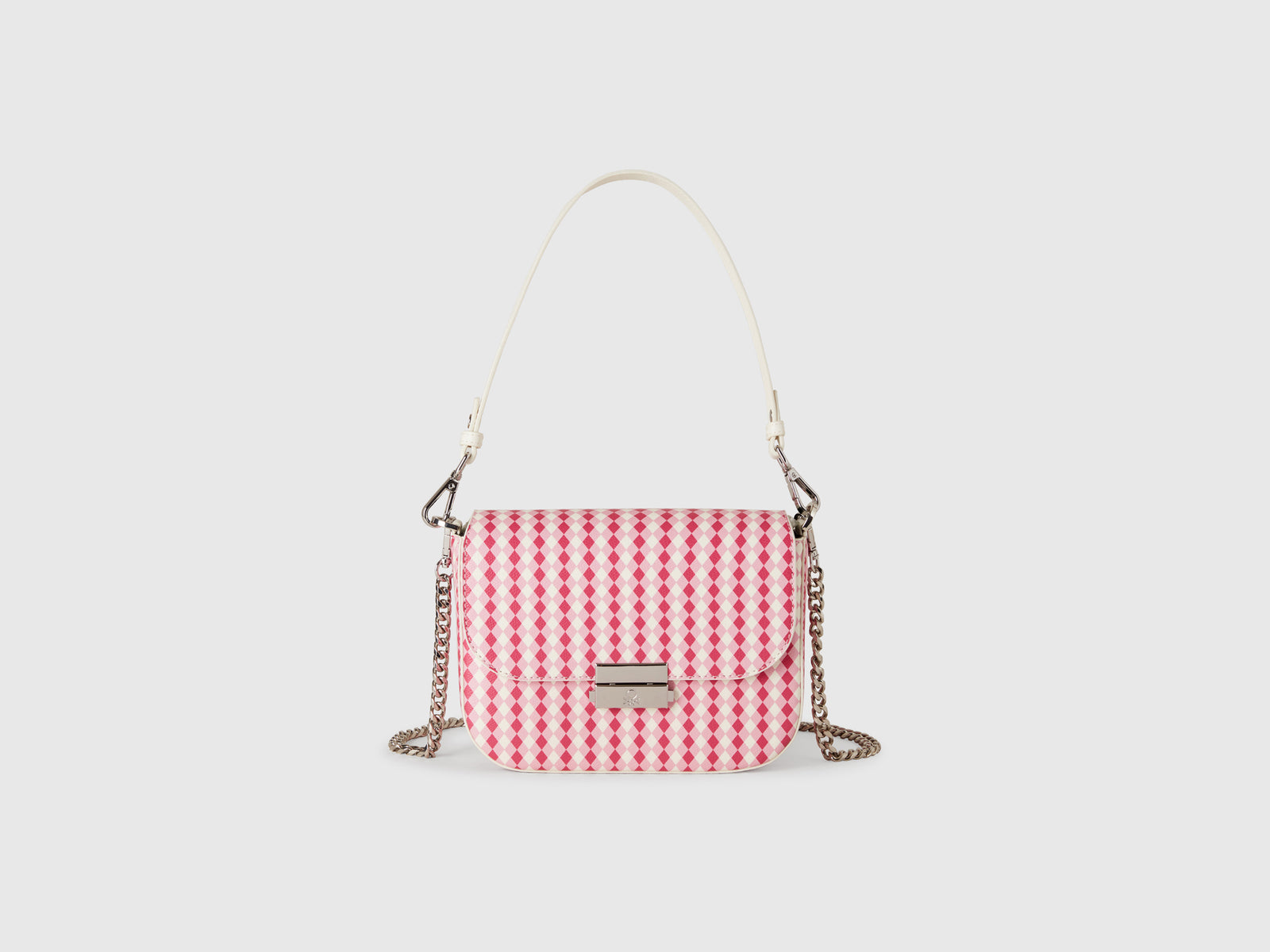 Coated fabric bag with diamond print da donna multi-color | Benetton Outlet