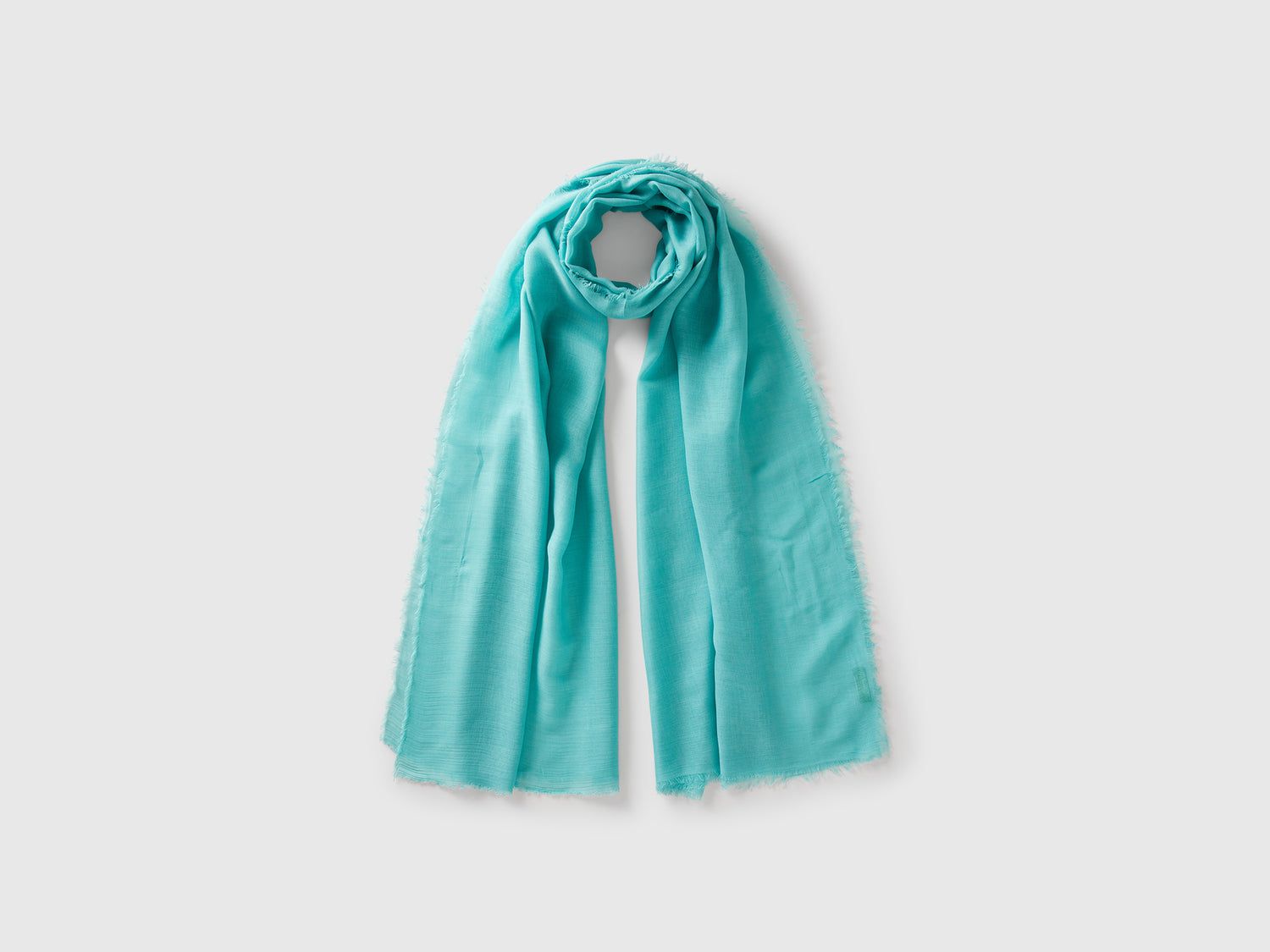 Sciarpa in seta e Modal da donna verde acqua | Benetton Outlet