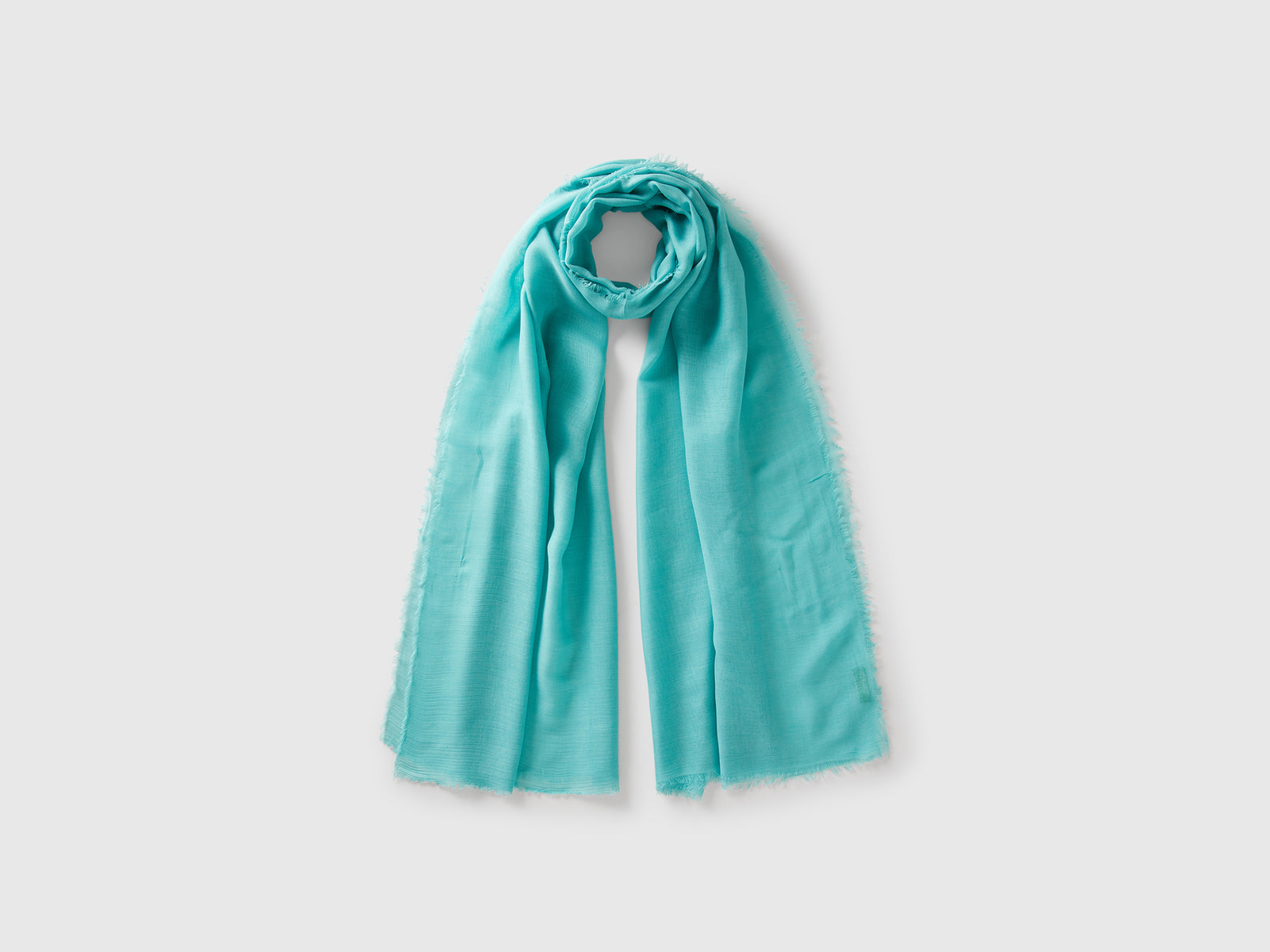 Sciarpa in seta e Modal da donna verde acqua | Benetton Outlet