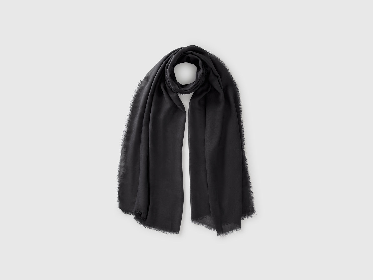Sciarpa in seta e Modal da donna nero | Benetton Outlet