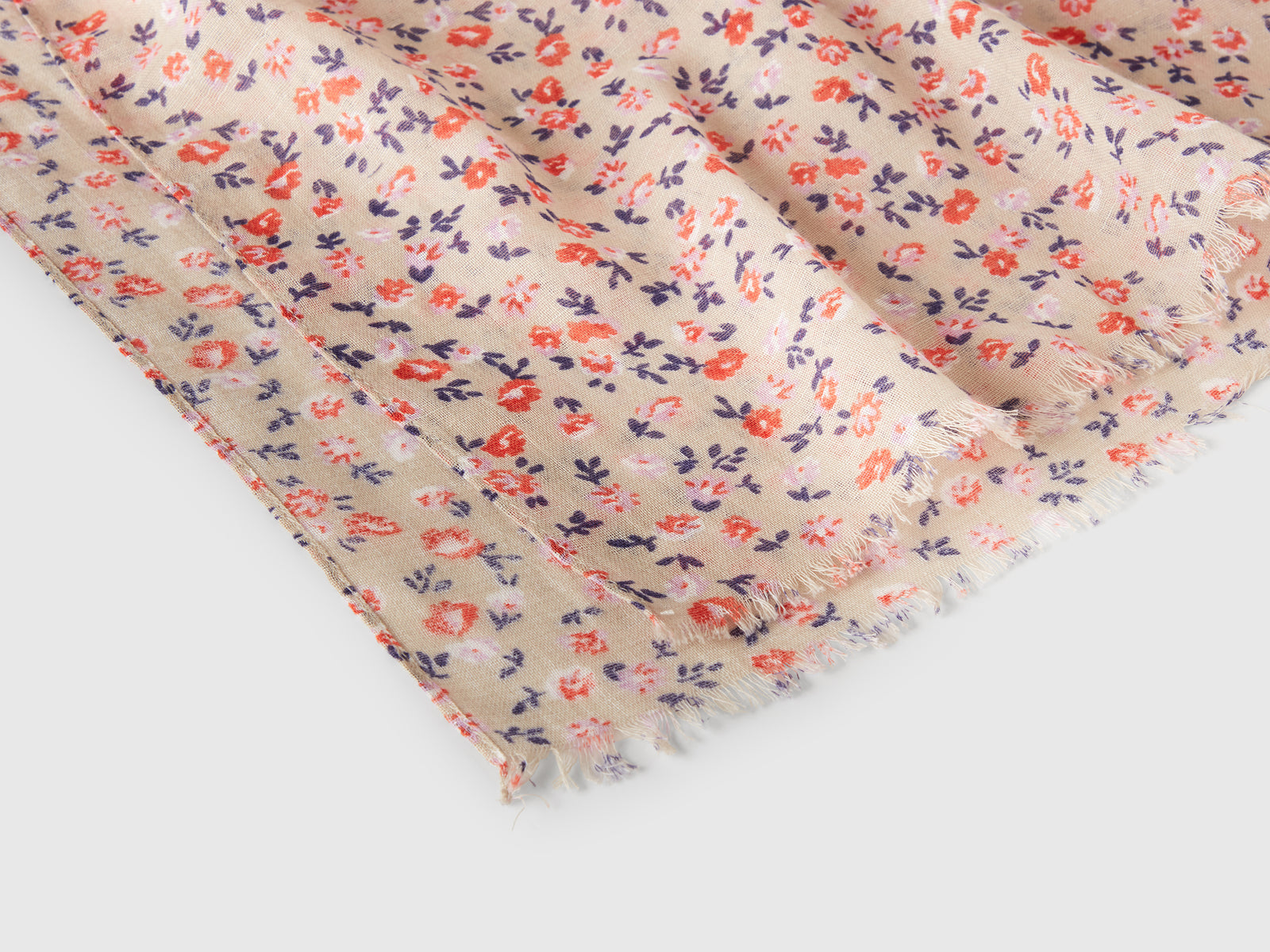 Sciarpa con stampa floreale da donna rosa 2 | Benetton Outlet