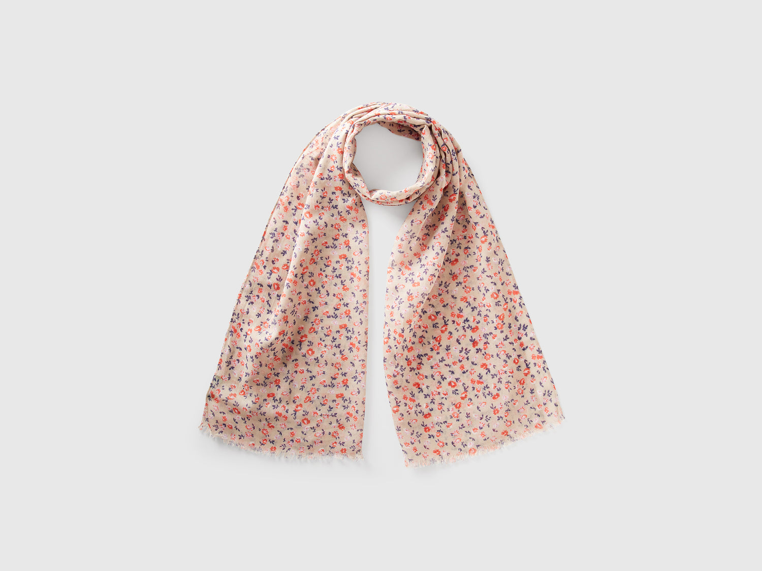 Sciarpa con stampa floreale da donna rosa | Benetton Outlet