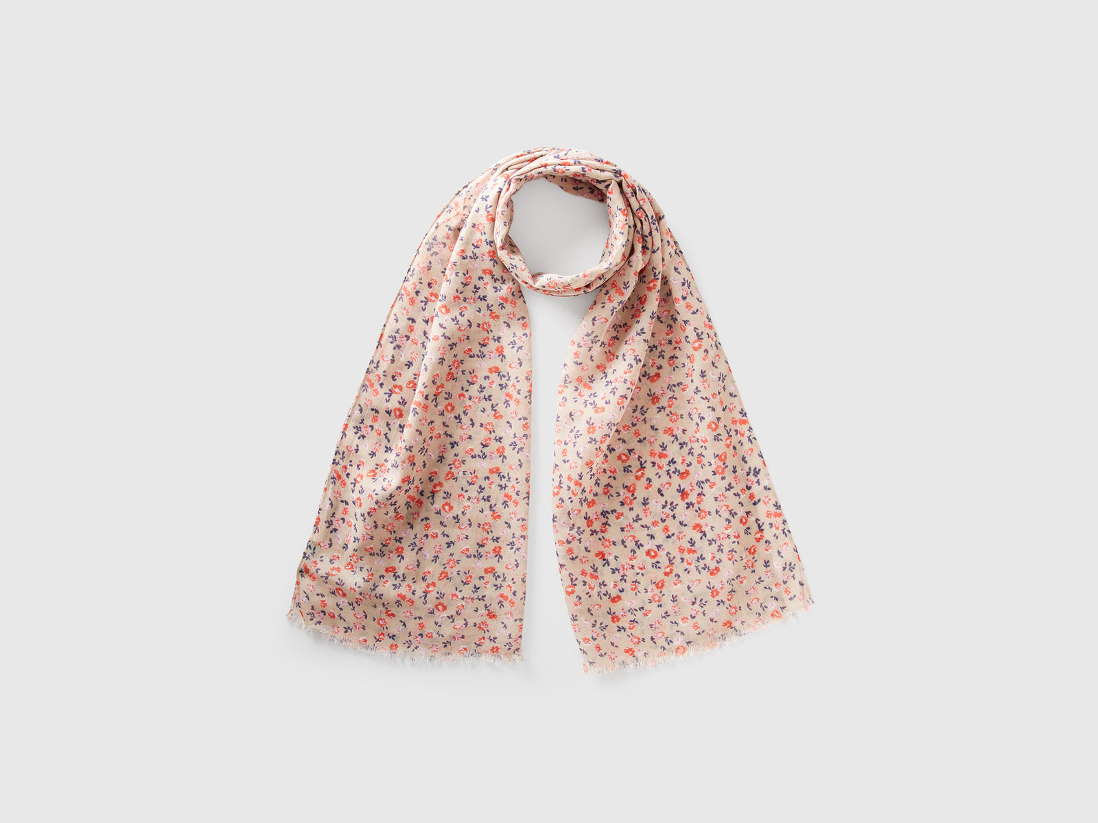 Sciarpa con stampa floreale da donna rosa | Benetton Outlet