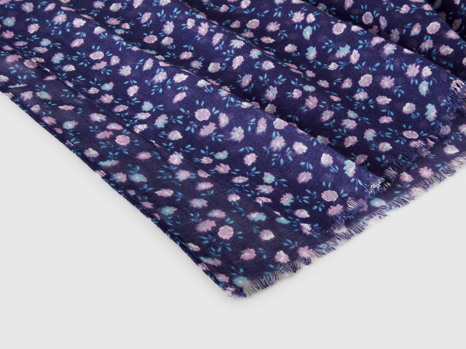 Sciarpa con stampa floreale da donna blu 2 | Benetton Outlet