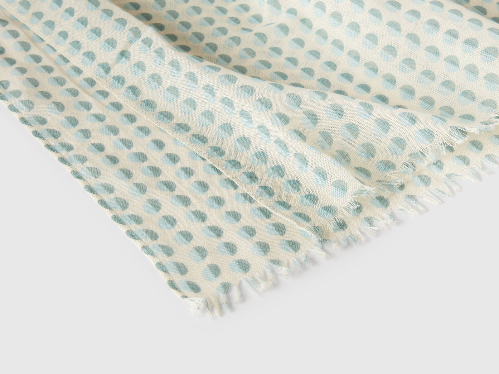 Sciarpa a pois e blu da donna verde acqua 2 | Benetton Outlet