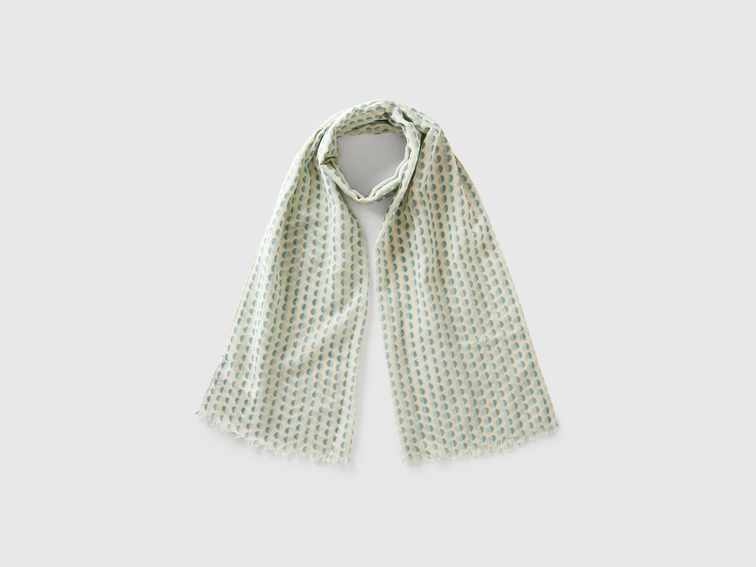 Sciarpa a pois e blu da donna verde acqua | Benetton Outlet