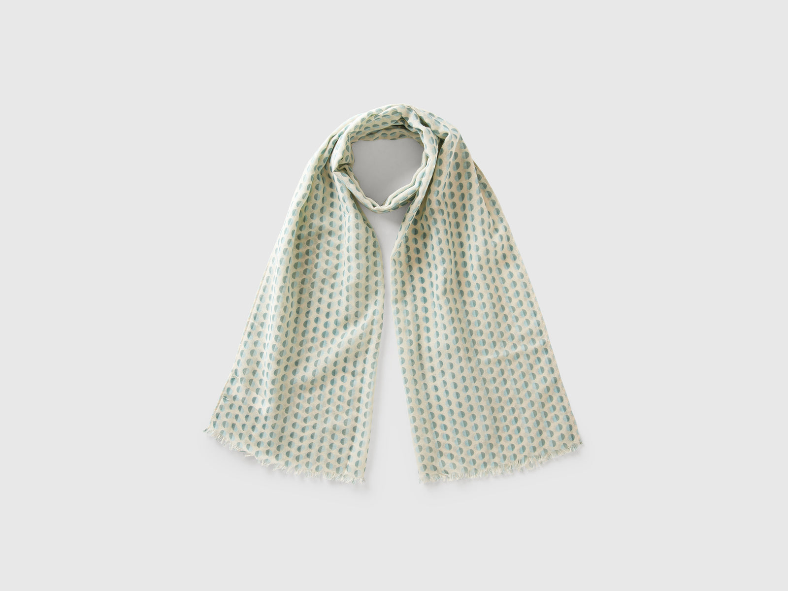 Sciarpa a pois e blu da donna verde acqua | Benetton Outlet