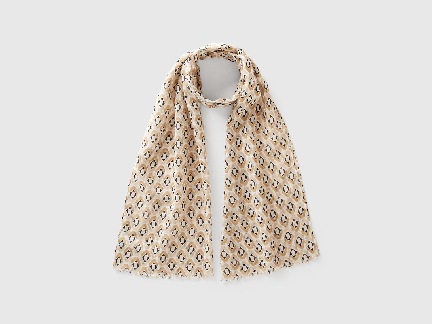 Sciarpa fantasia da donna beige | Benetton Outlet