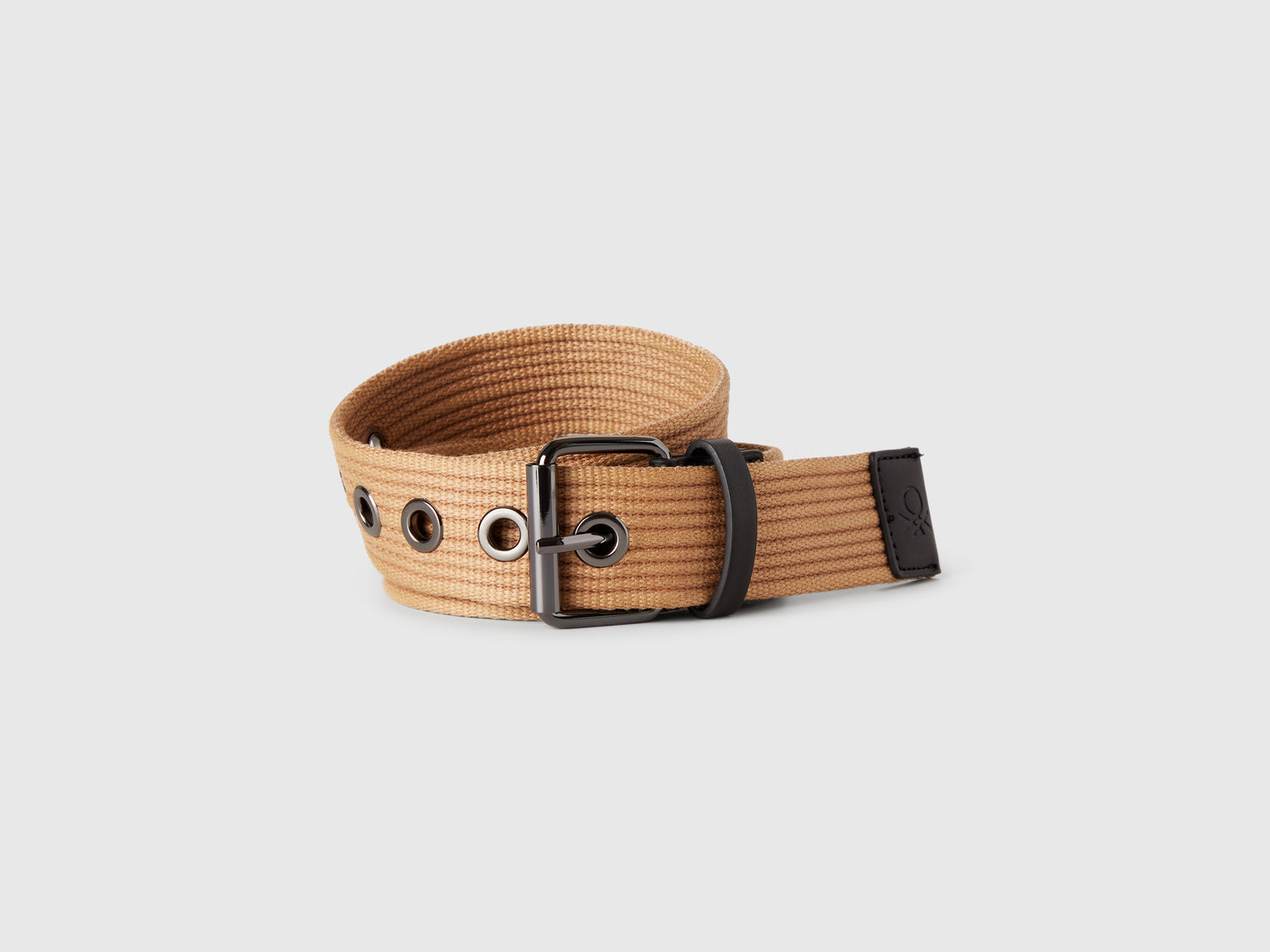 Cintura a righe con occhielli da uomo bruciato | Benetton Outlet