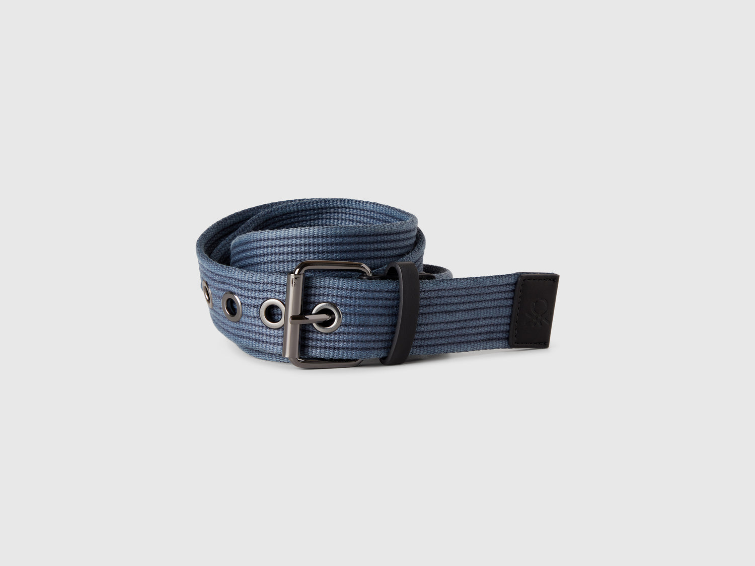Cintura a righe con occhielli da uomo blu | Benetton Outlet