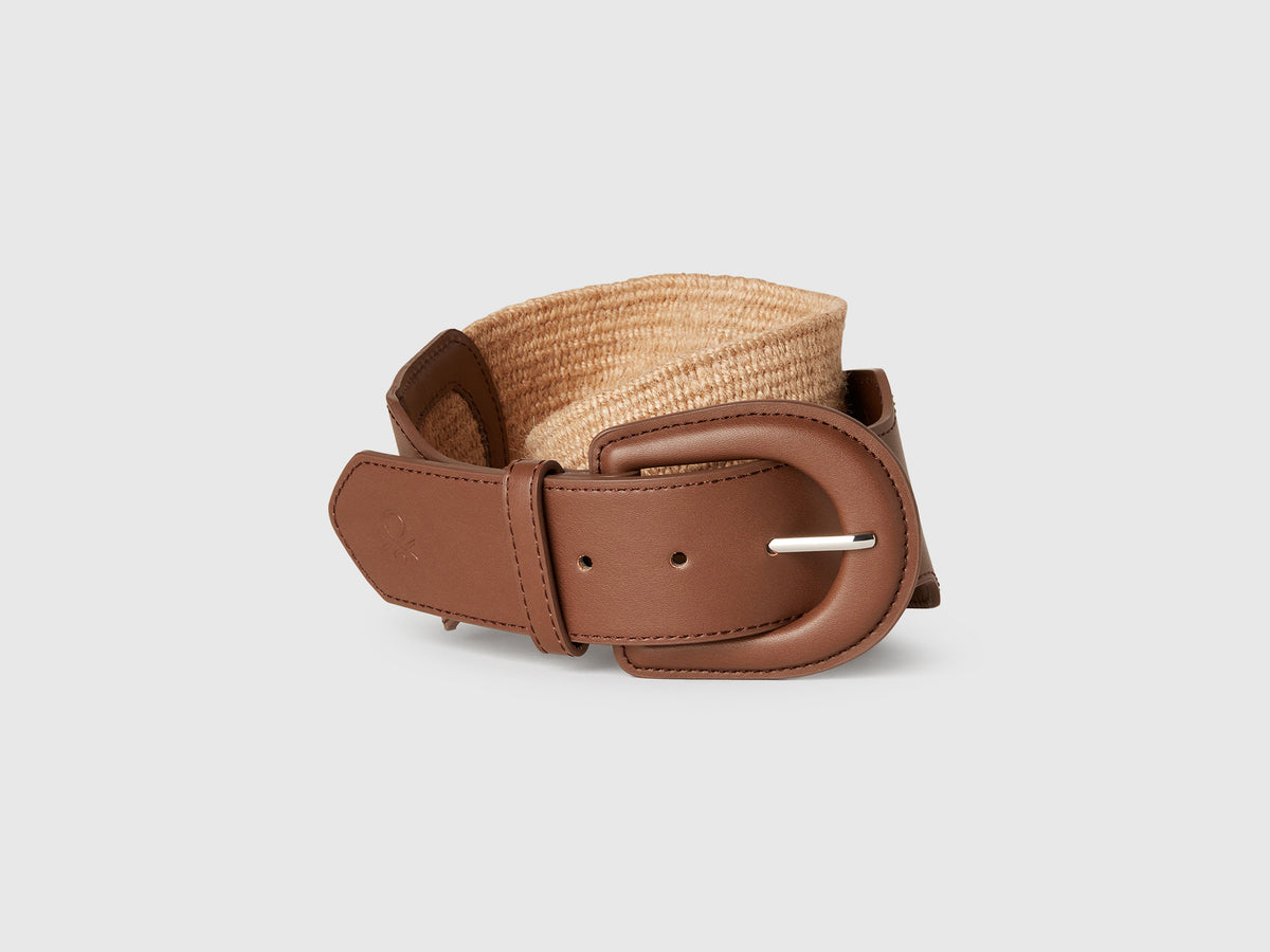 High raffia effect belt