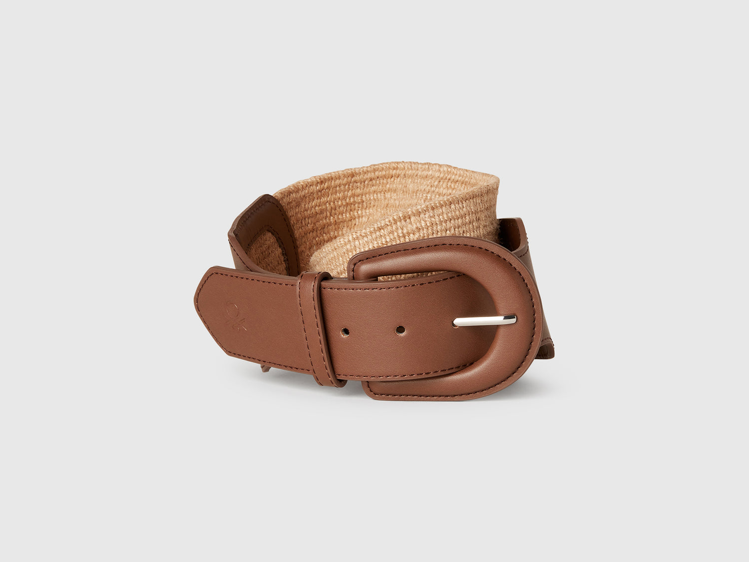 High raffia effect belt da donna marrone | Benetton Outlet