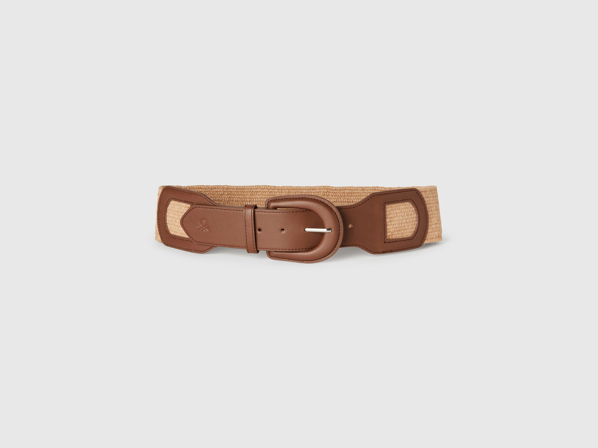 High raffia effect belt