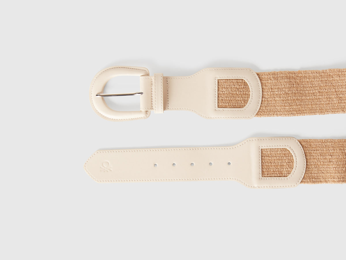 High raffia effect belt