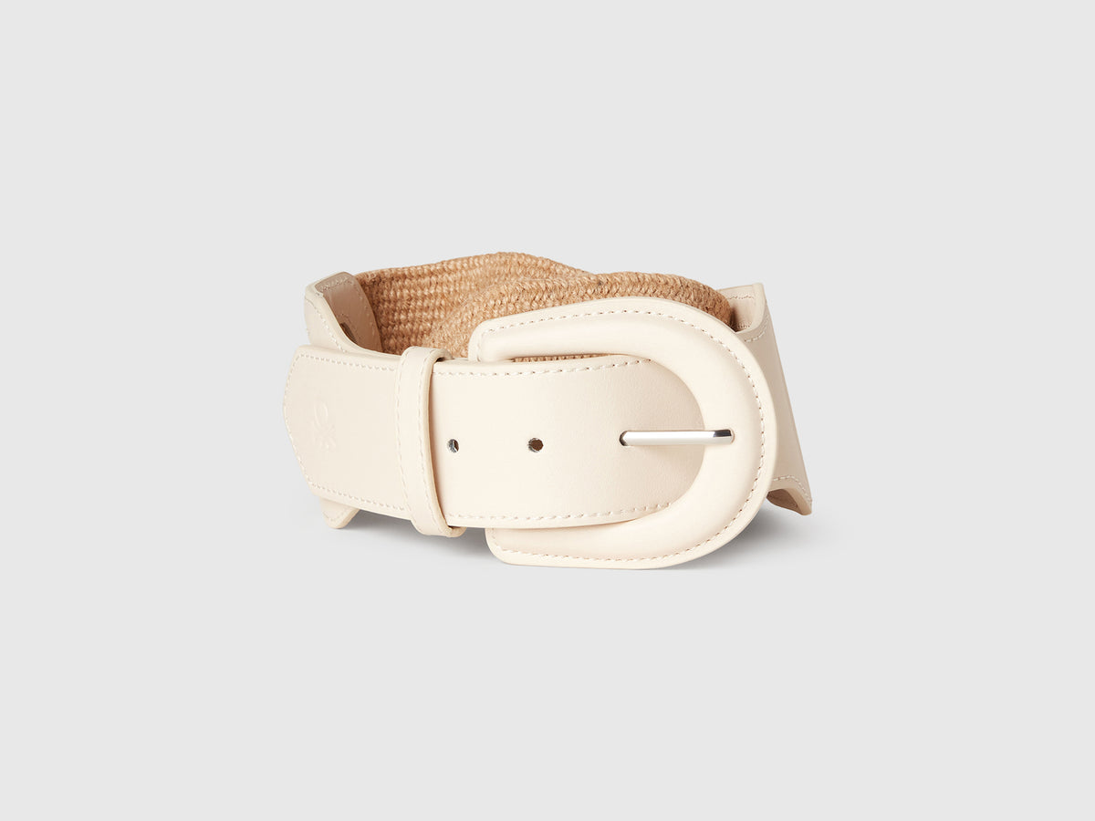 High raffia effect belt