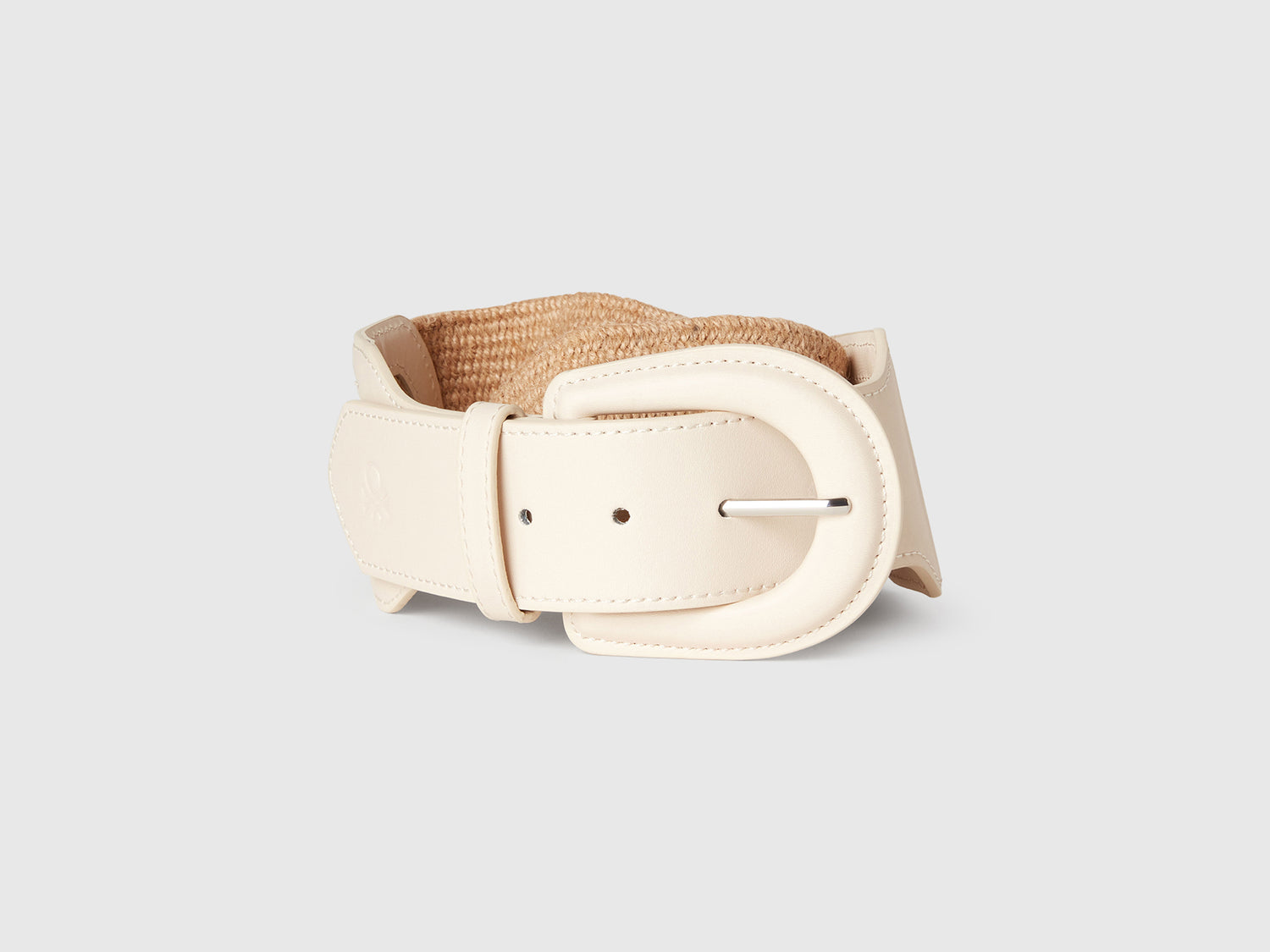High raffia effect belt da donna bianco panna | Benetton Outlet
