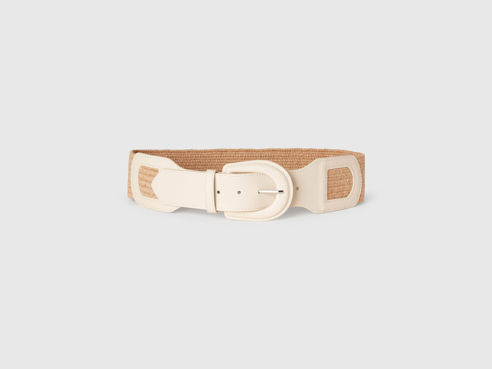 High raffia effect belt da donna bianco panna 3 | Benetton Outlet