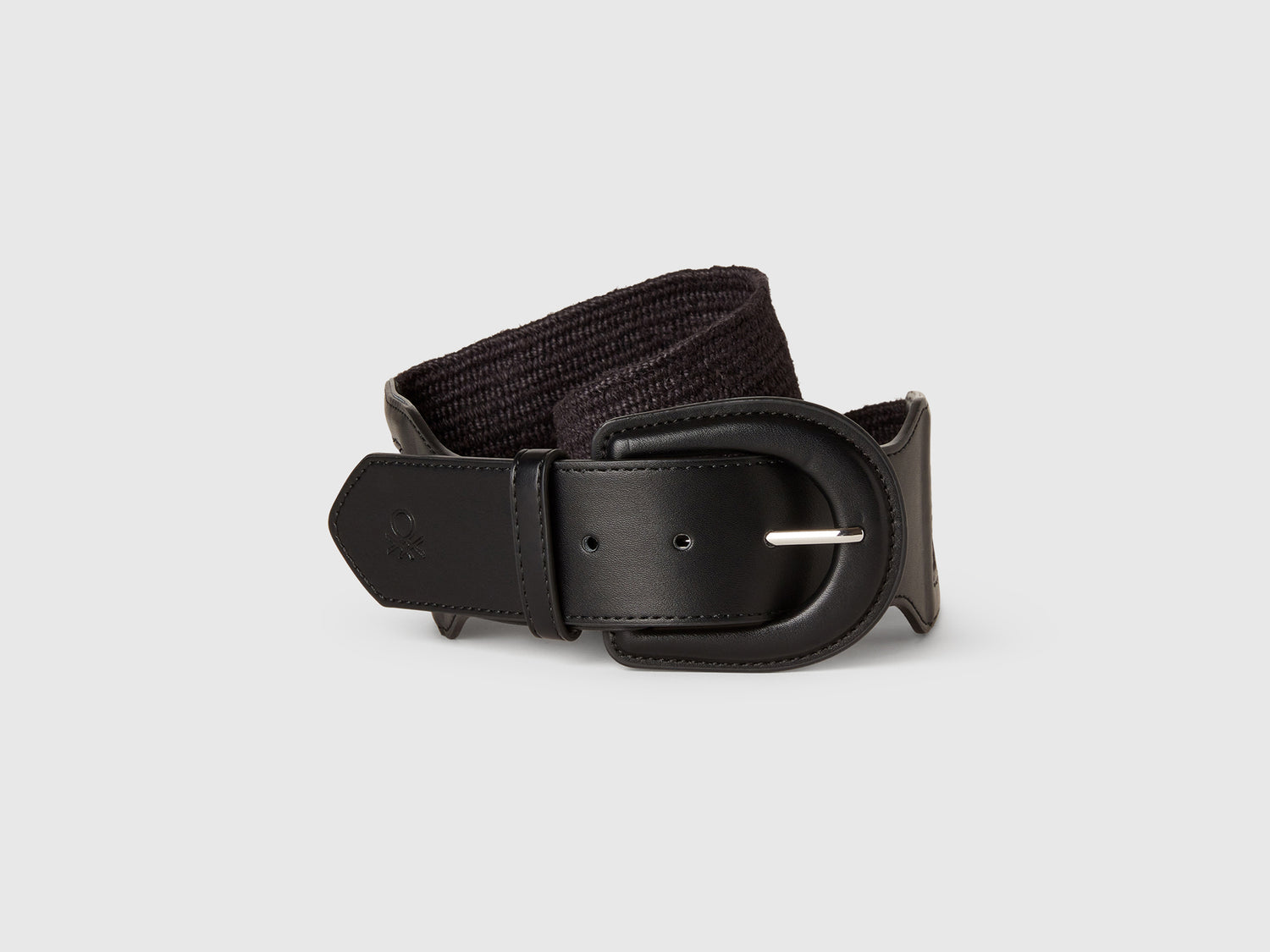 High raffia effect belt da donna nero | Benetton Outlet