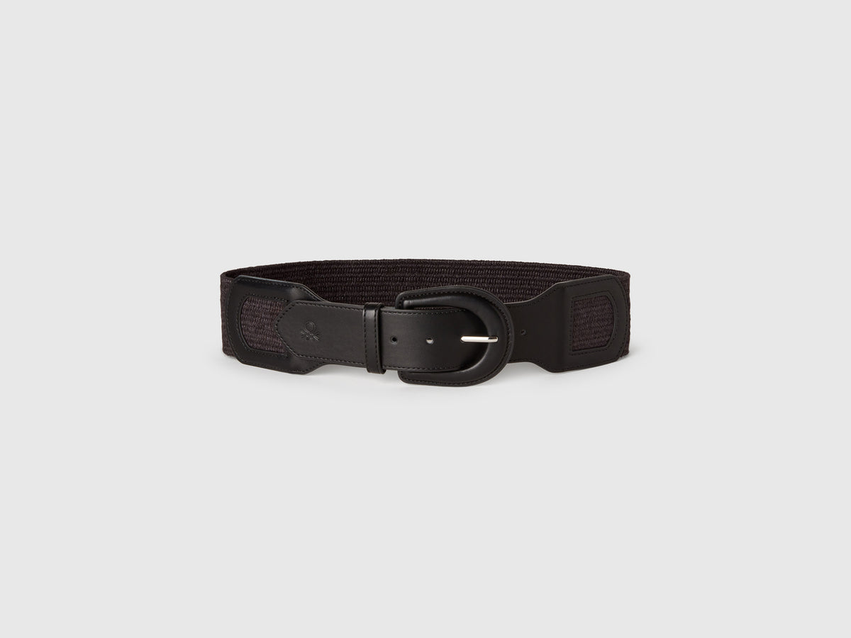 High raffia effect belt