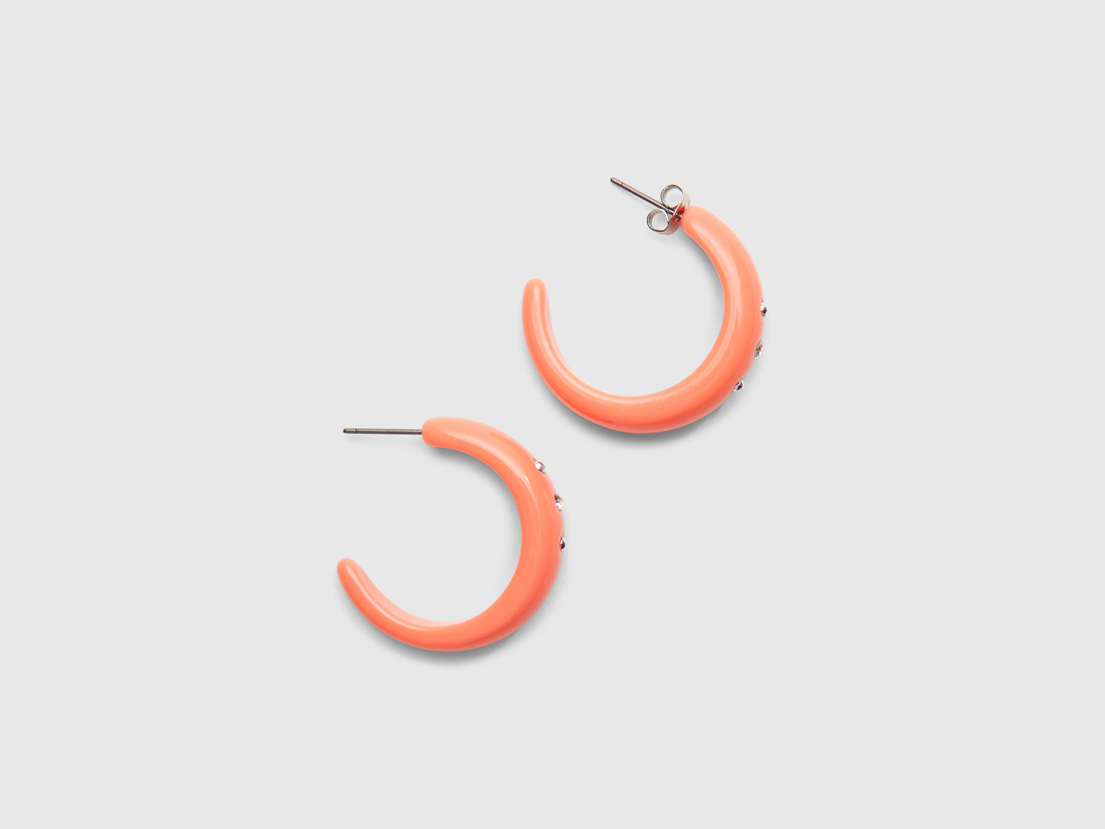 Hoop earrings with rhinestones and studs da donna rosa 2 | Benetton Outlet